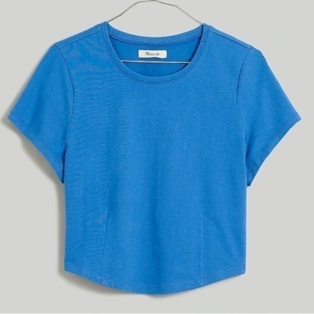 Madewell Heavyweight Jersey Crewneck Tee Blue XS NWT
